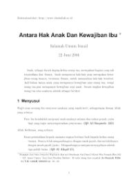 Image of (E) ANTARA HAK ANAK DAN KEWAJIBAN IBU