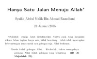Image of (E) Hanya Satu Jalan Menuju Allah